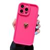 Gold Heart Matte Phone Case for iPhone 14/13/16 Pro Max - Full Wrap, Soft, 3D Electroplated Design