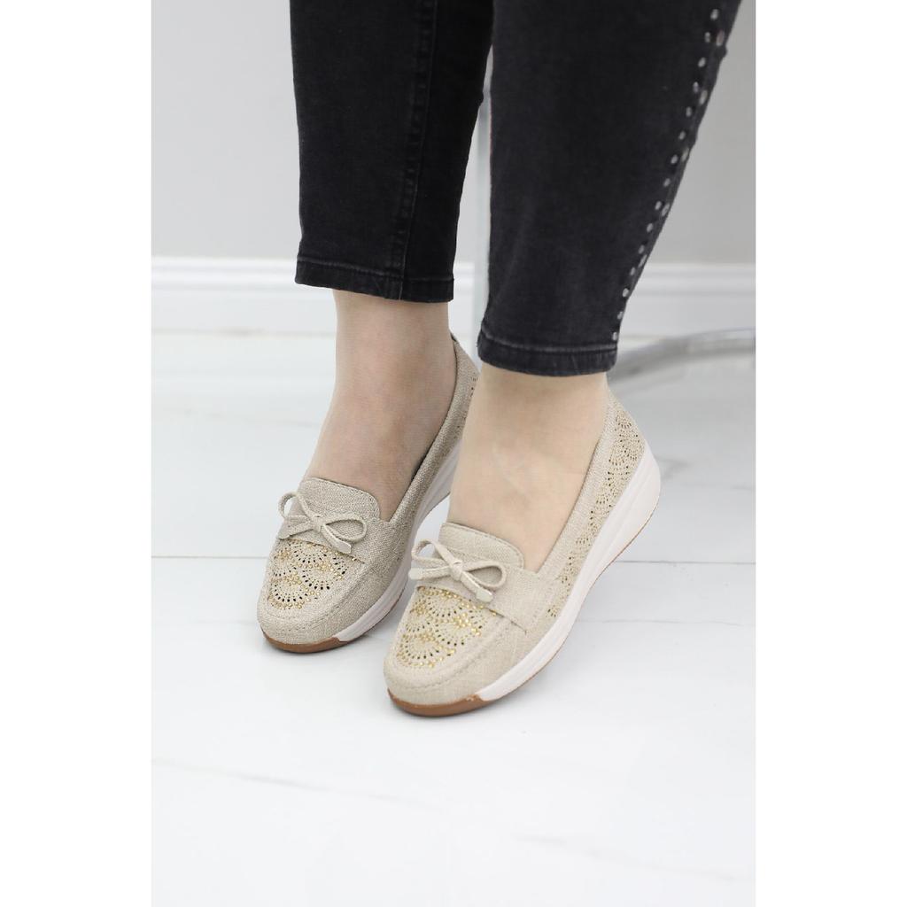 Wanetti Woman Mother 4 Point Orthopedic Anti-Sweat Anatomic Base Stone Shoes Flat Shoes