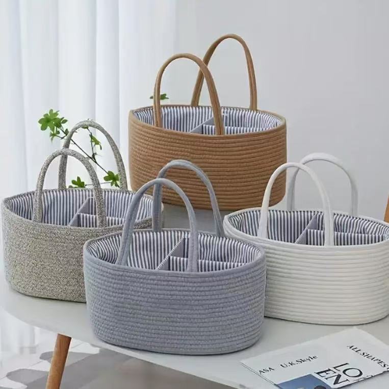 Cotton Rope Storage Basket With Removable Liner For Toy Organization And Laundry Use