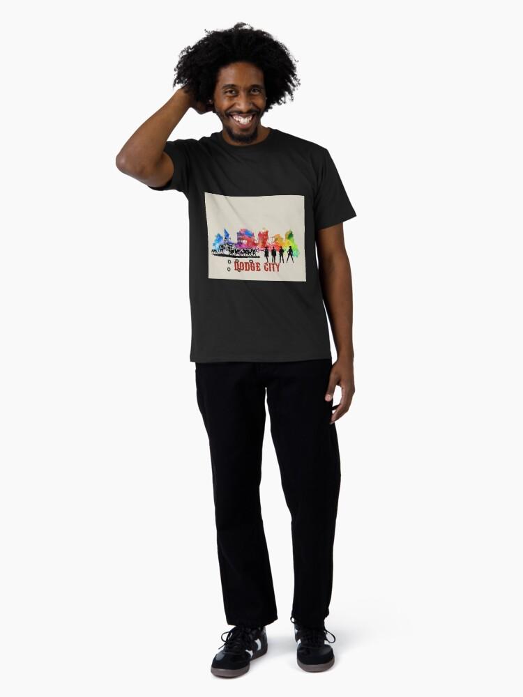 Cities Skylines Dodge City Skyline Art Watercolor Old West Drawing Premium T-Shirt