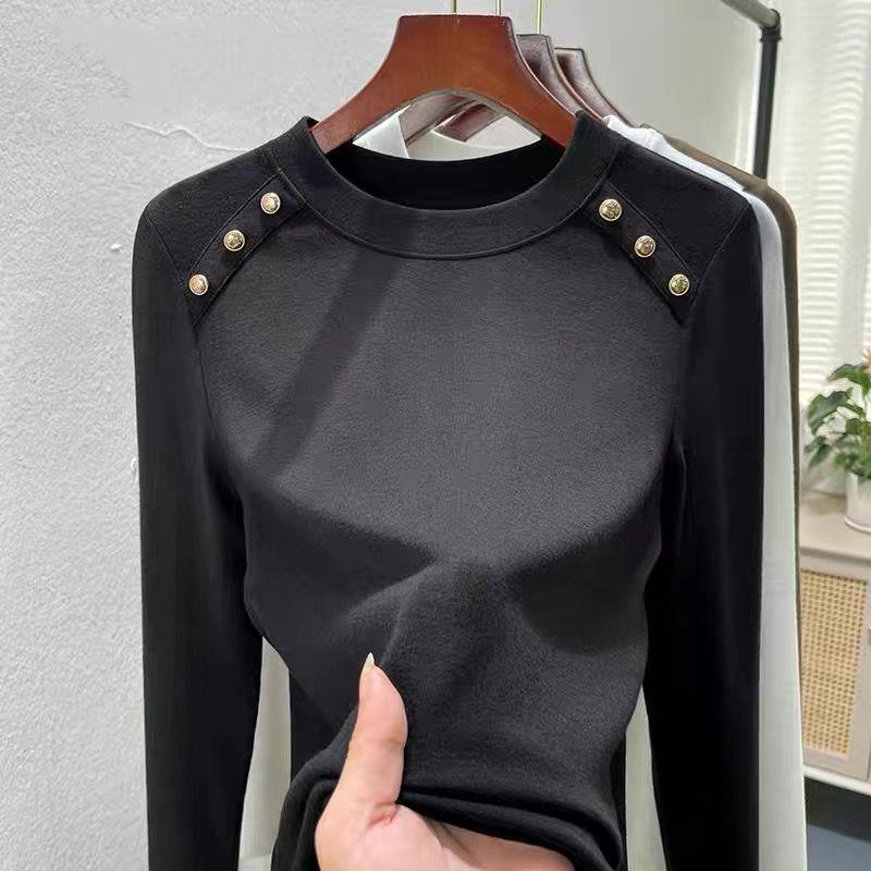 Women's Plush High-Neck Base Layer Top - Thickened, Warm, Stylish Innerwear for Autumn/Winter