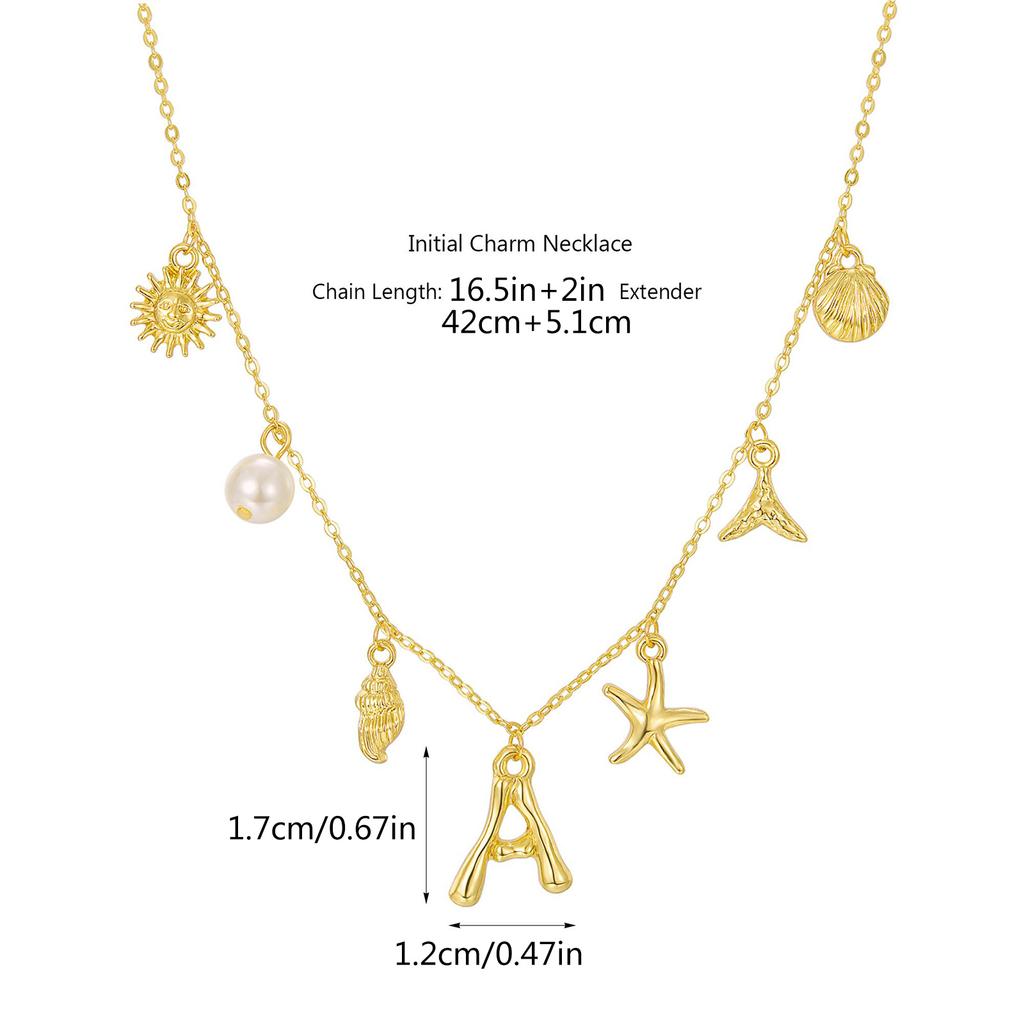 Fashionable Gold Pendant Necklace with Initial Charm and Perfect Detail for Trendy Women Ladies Daily Casual Wear