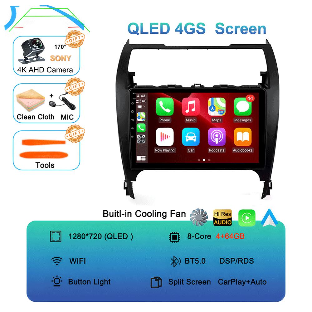 Car Radio Android 14 Carplay Auto For Toyota Camry 7 XV 50 55 2012 - 2017 Navigation GPS Multimedia Player video Stereo WIFI+4G