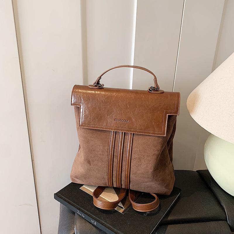 

Backpack Fashion Large Capacity Handbag Women s New Autumn and Winter Simple Commuter Shoulder Bag Backpack коричневый