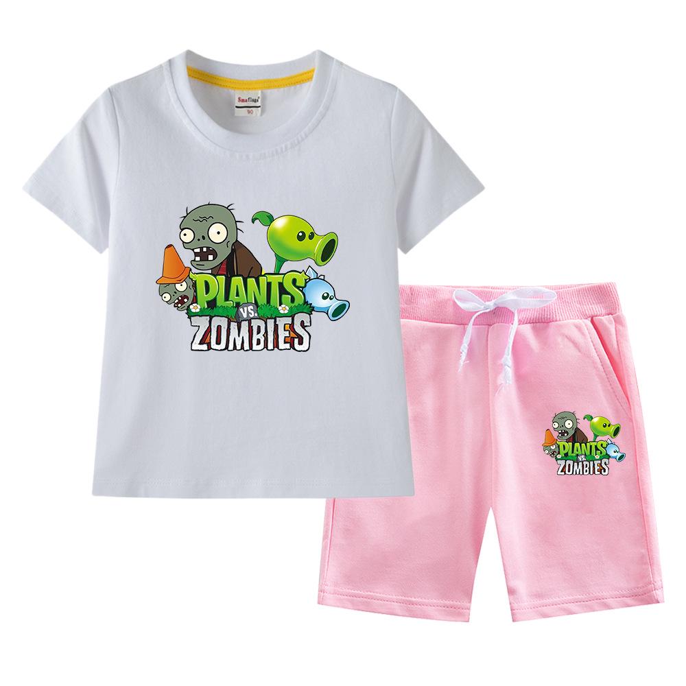 Plants vs. Zombies Kids' Summer Set: Boys' & Girls' T-Shirt and Shorts - Versatile Two-Piece