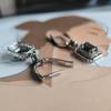 Silver Earrings with London Blue Topaz 2.429ct (2196006)