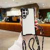 S26 Ultra Case Shockproof For Samsung Galaxy S25 FE S23 S24 Plus Crossbody Lanyard Cord Four Corner Plastic Clear Strap Cover
