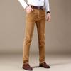 Pantaloni a coste autunnali da uomo in cotone spessi slim dritti elastici pantaloni casual da lavoro moda kaki abbigliamento maschile