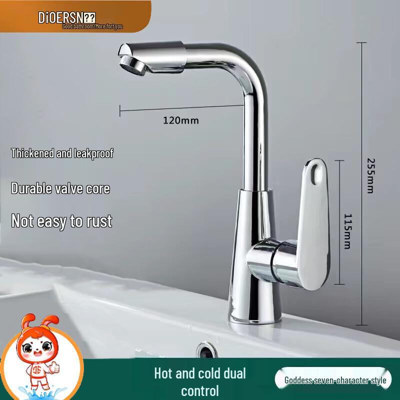 Dier Single Handle Hot & Cold Basin Faucet