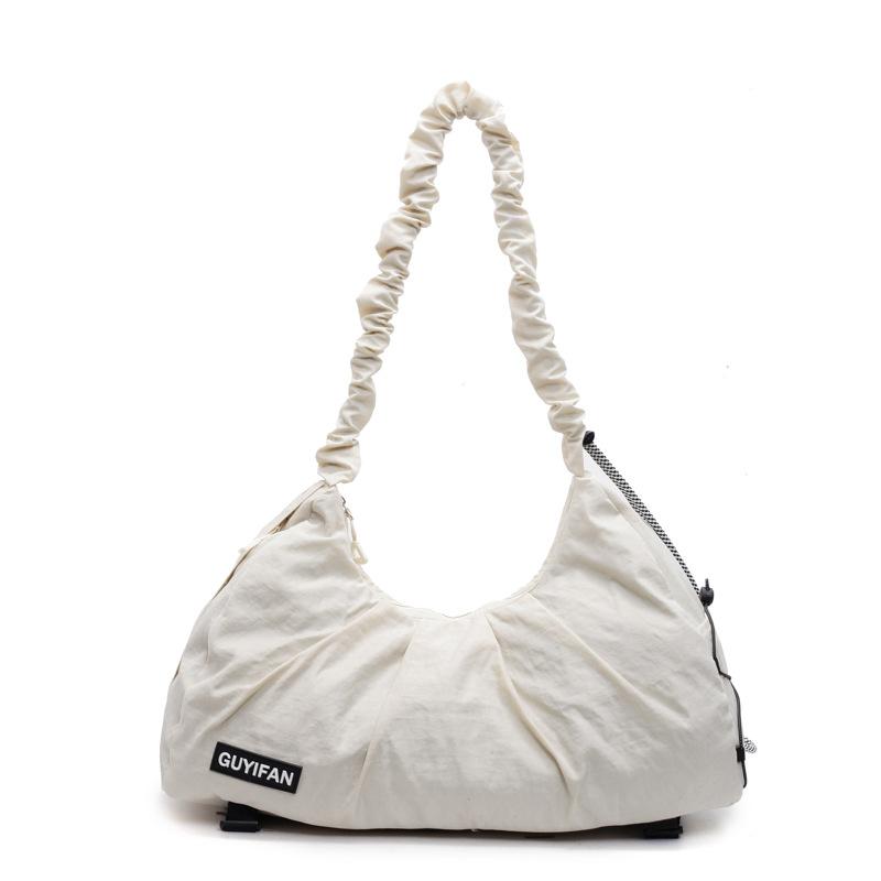 Women's Japanese bag, pleated solid color dumpling bag.