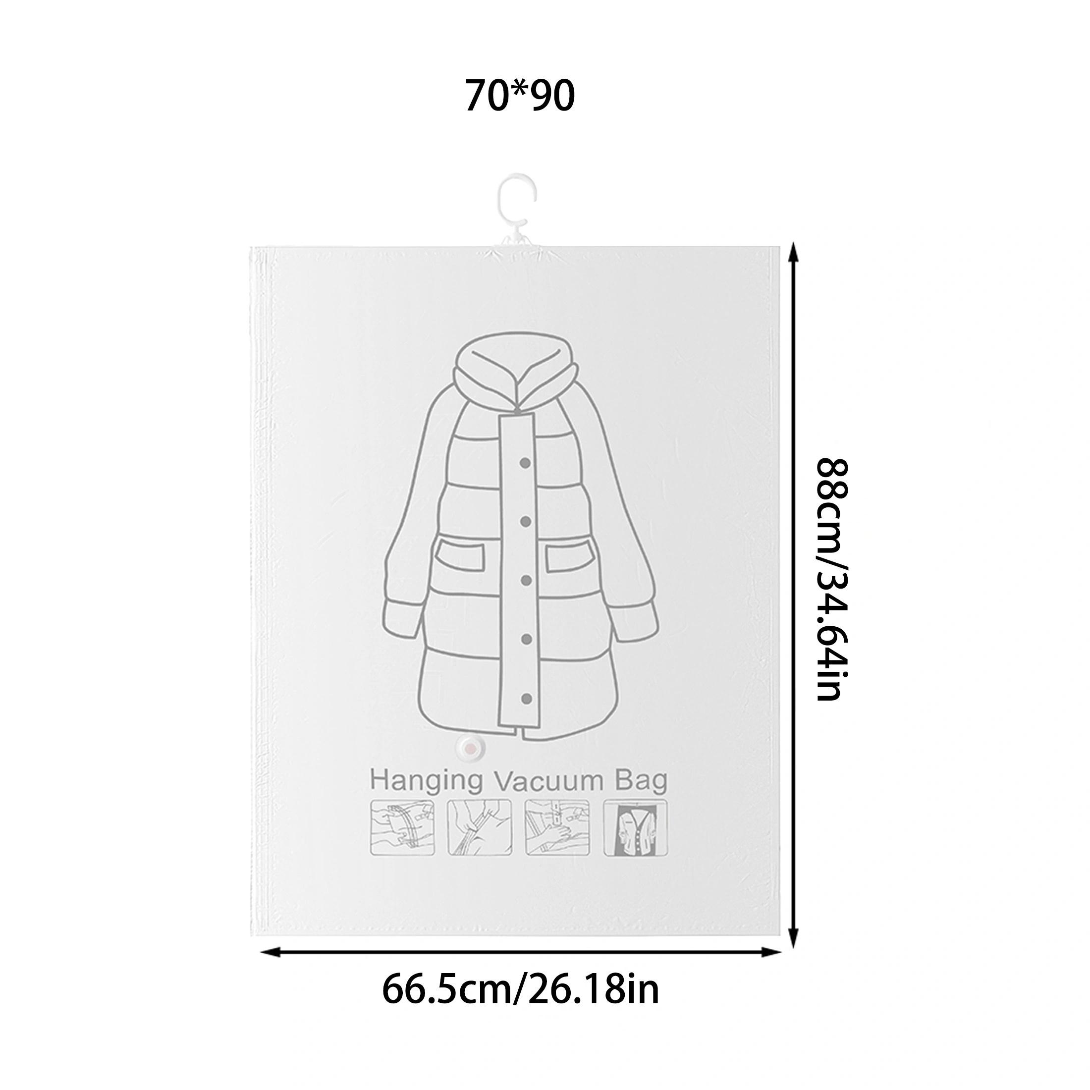 1pc Elegant Hanging Vacuum Storage Bags with Hook Reusable Space Saver Compression Bags Compatible with Any Vacuum Cleaner Travel Accessories 7090CM 840₽