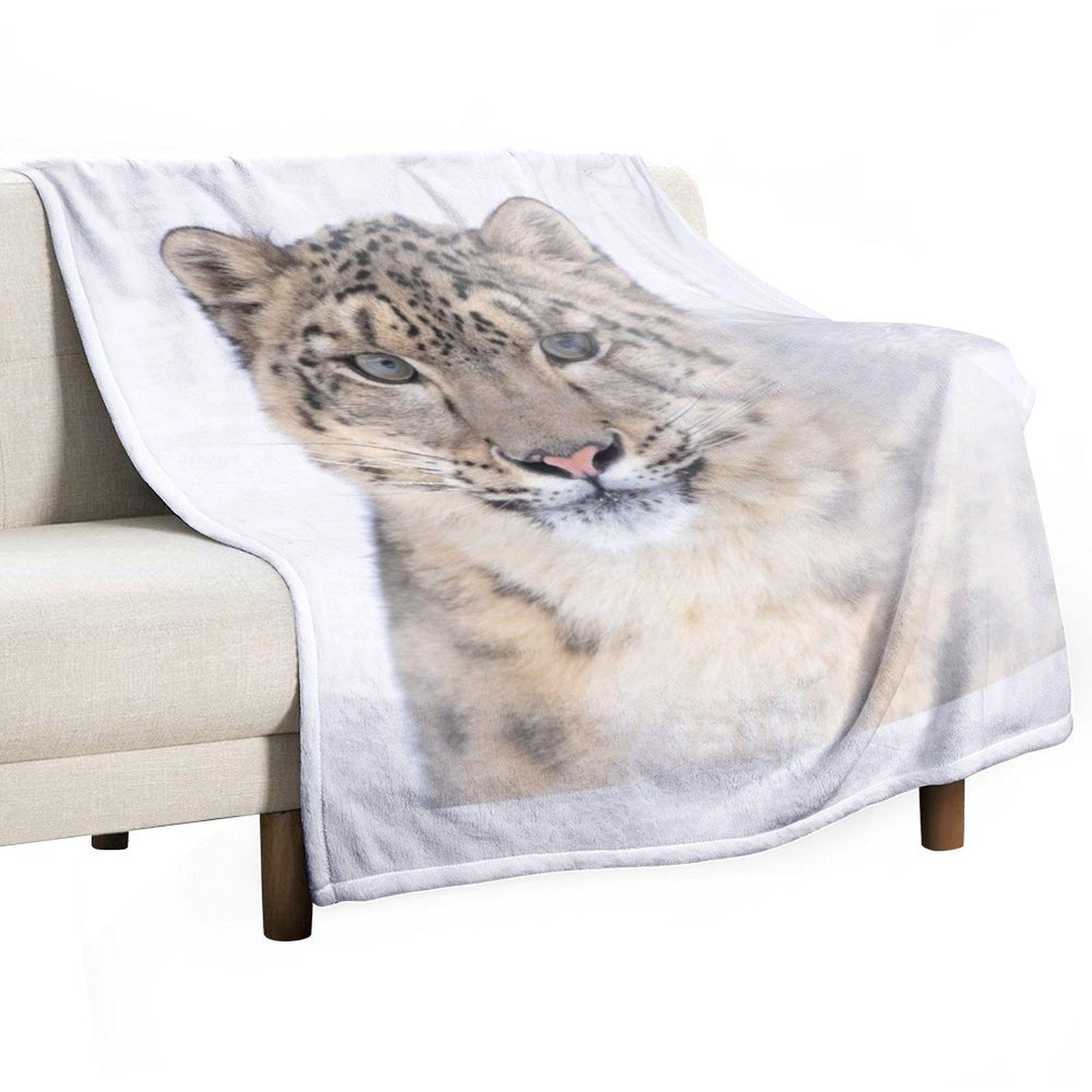

Portrait of a Snow Leopard Throw Blanket valentine gift ideas Summer Beddings Thins Warm Blankets 30x40in