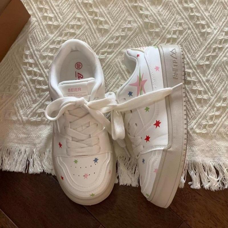 Spring New Milk Huhu Star Board Shoes Women's Cute Niche Thick-soled Versatile Sports and Leisure Shoes
