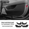 Suede Leather Anti-Kick Door Sticker for Tesla Model 3 Model Y 2017-2026 Interior Protection