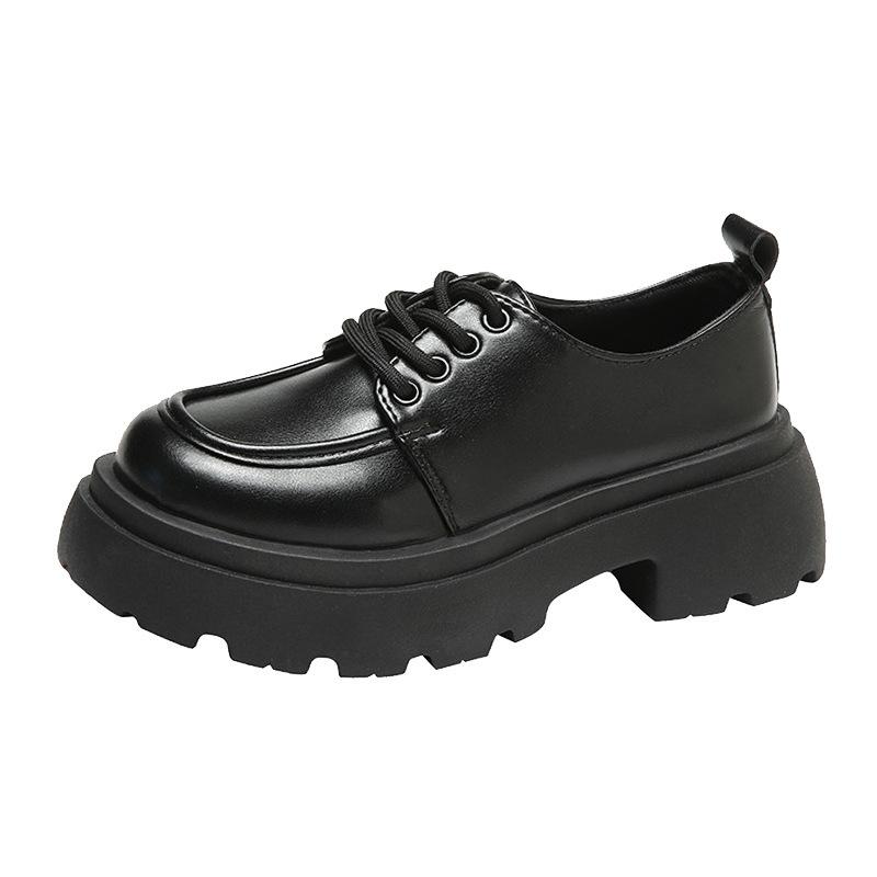 Retro small leather shoes women's summer platform versatile new college style with skirt thick heel Mary Jane single shoes