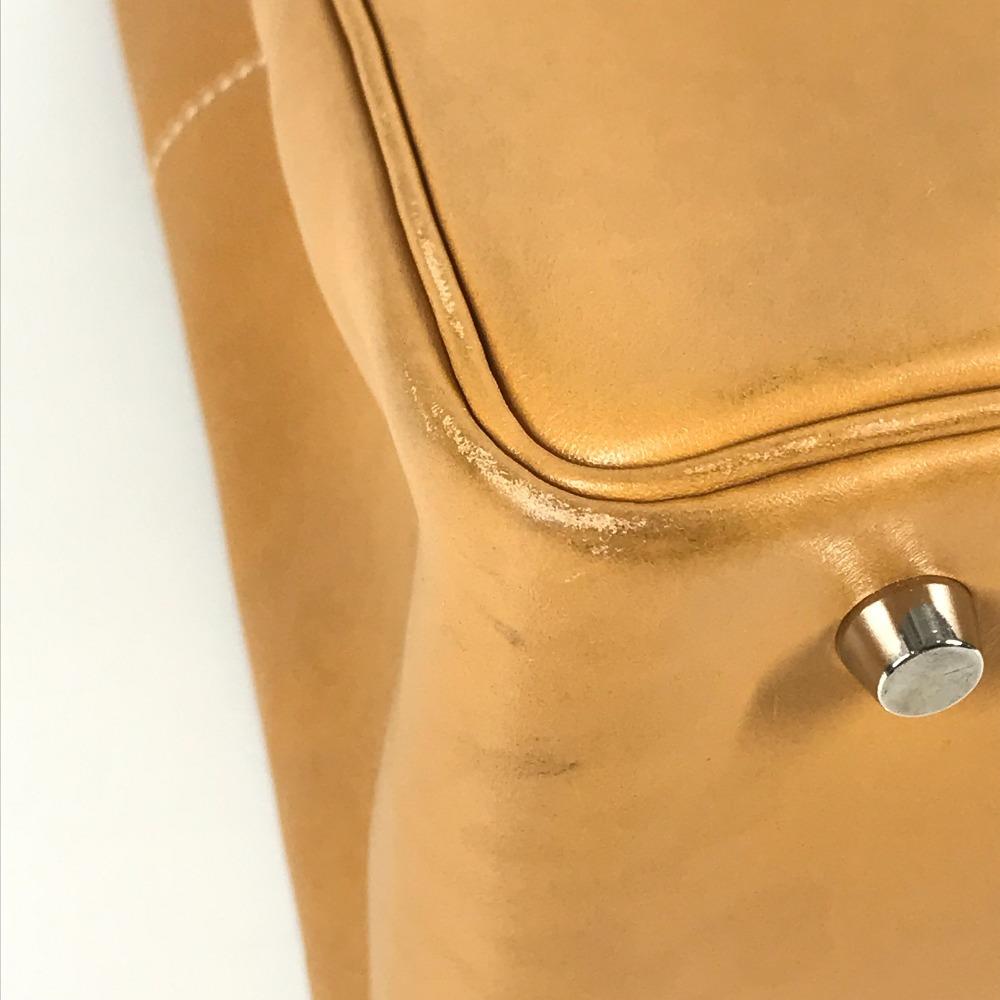 Hermes Leather La Tote Bag Tote Bag Shoulder Bag Bock Scarf Beige