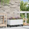 Garden Planter with Wheels White 80 x 40 x 48 cm PP