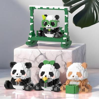 Mini Set di Blocchi da Costruzione Panda Carino Blocchi da Costruzione Panda Altalena Giocattolo da Costruzione per Bambini 6 7 8 9 10+ Adolescenti Adulti Blocchi Animali 3D Giocattolo