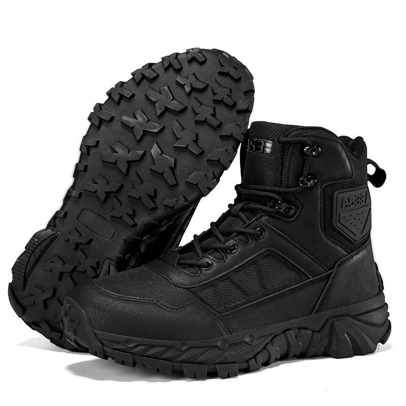 Men's Wear-Resistant Tactical Hiking Boots - Lace-Up, Outdoor Casual, Large Sizes Available