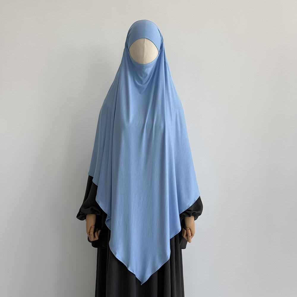 Премиальный хлопковый джерси Химар Эластичный Легкий Дышащий Однослойный Ислам Мусульманские Женщины Ид Рамадан Длинный Молитвенный Хиджаб Химар