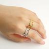18k Gold Titanium Steel Adjustable Women's Ring - European & American Fashion, Cold Style.