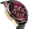 Salvatore Marra Men's Chronograph Watch Red 10 ATM Water Resistant Leather Strap Black SM15104-PGPLLE