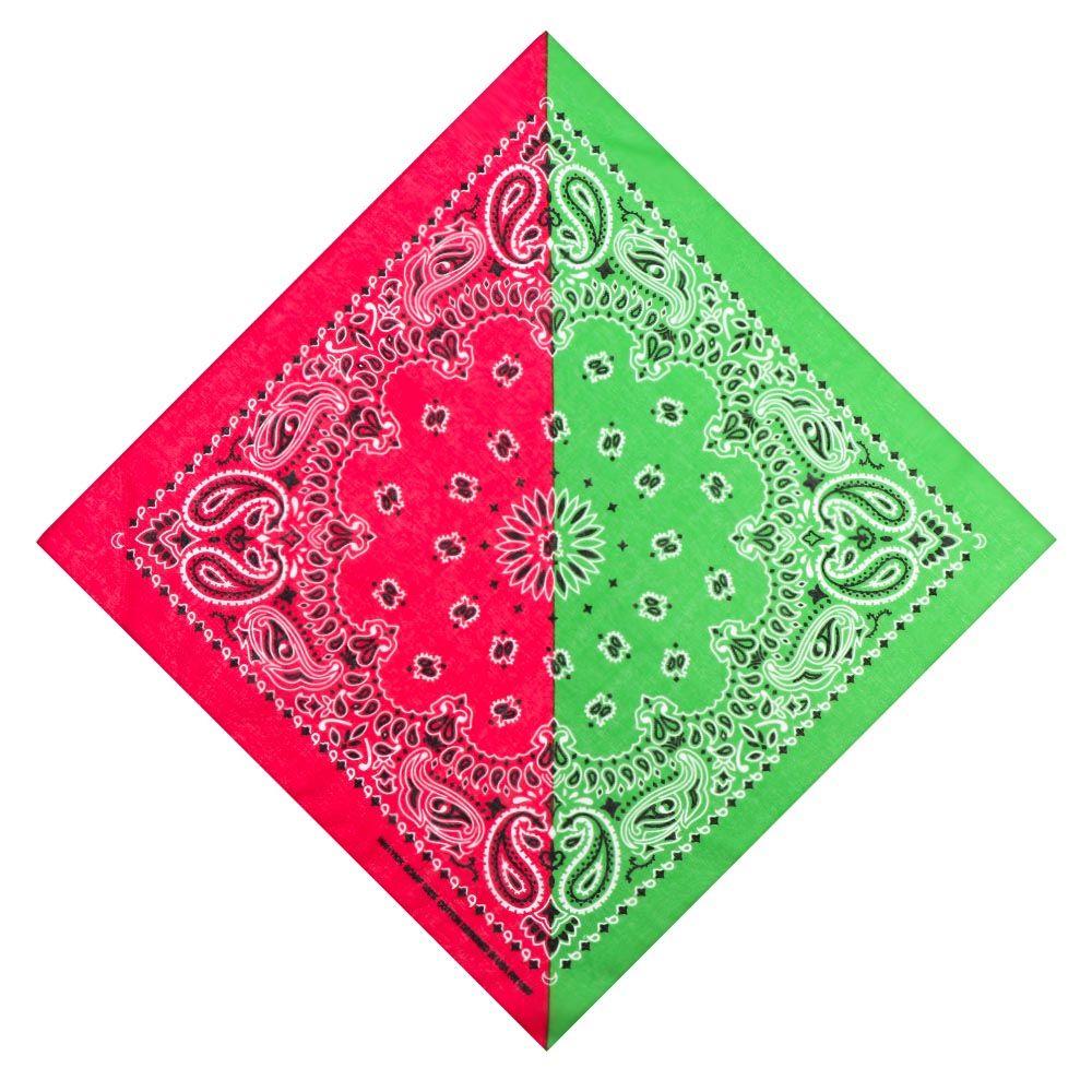 

Double Color Neck Tie Floral Cotton Bohemian Headband Square Scarf Wristband Bandana Rose Red Green