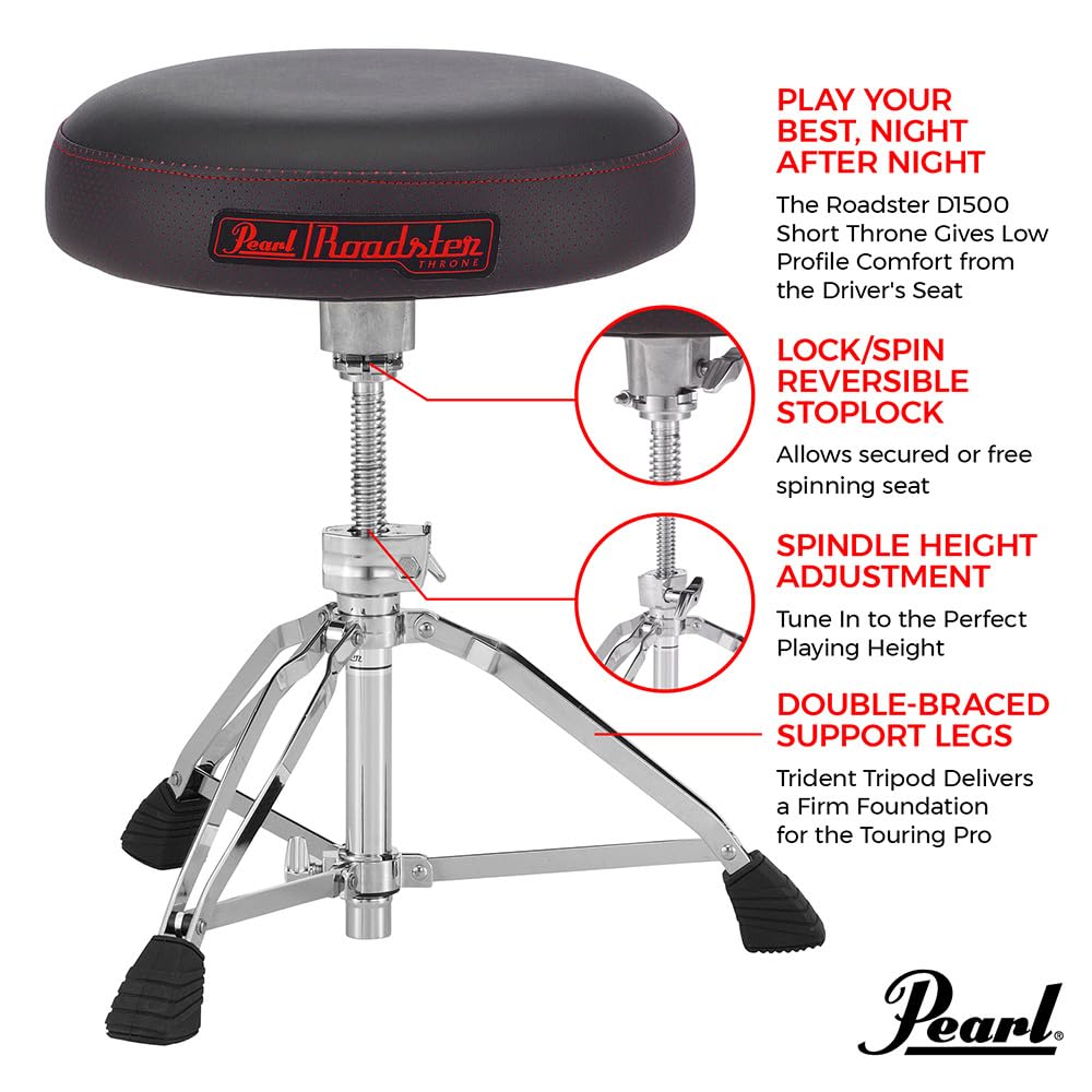 Pearl Roadster Drum Throne (Short Type) D-1500S