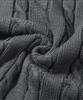 TRILLION Washable Half-Zip Collared Cable Knit (Charcoal)