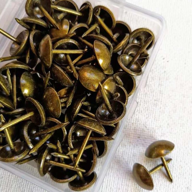 Metal Upholstery Nails Strong Decorative Rivets Metal Sofa Repair Nail 200pcs for Home Furniture Refurbishing