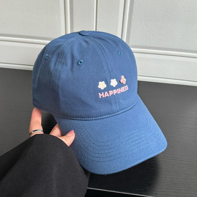 Cute Butterfly Embroidered Cotton Baseball Cap With Wide Brim For Sunblock And Daily Wear