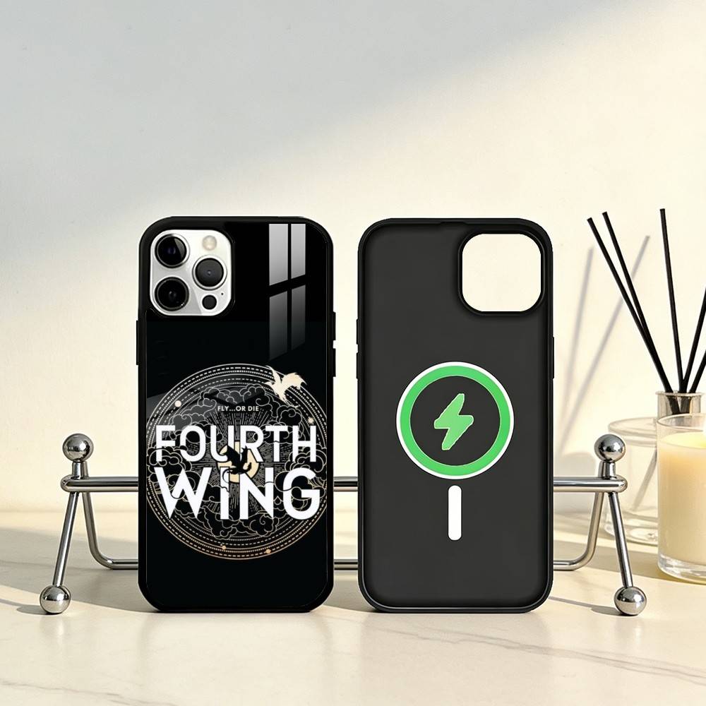 Novel Fourth Wing Phone Case For iPhone17,16,15,14,13,12,11 Plus,Pro Max Magnetic For Magsafe Wireless Charging