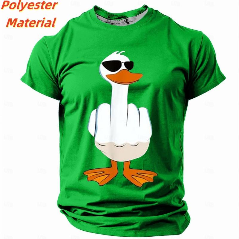 Sunglasses Duck T Shirt For Men Funny Colorful Pattern T-Shirts Summer Round Neck Kids Short Sleeve Tees Fashion Tops