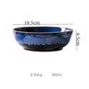 1Pcs Ceramic Salad Bowl Japanese  Ceramic Bowl Underglaze Color Soup Noodle Bowl Fruit Dessert Bowl Kiln Big Bowl