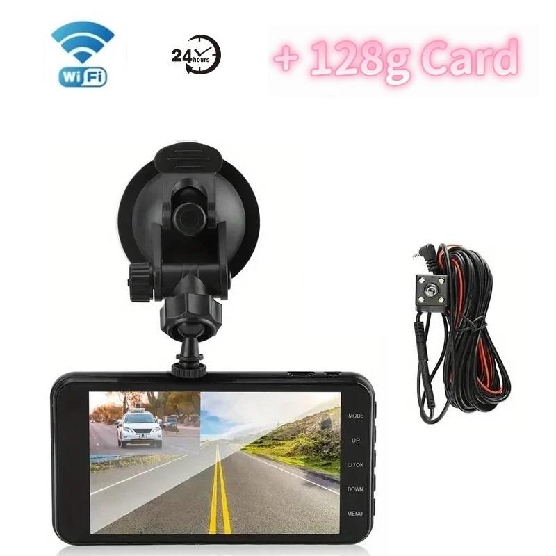 4-inch Dashcam, HD Dual-lens Touchscreen, WiFi Car Dashcam