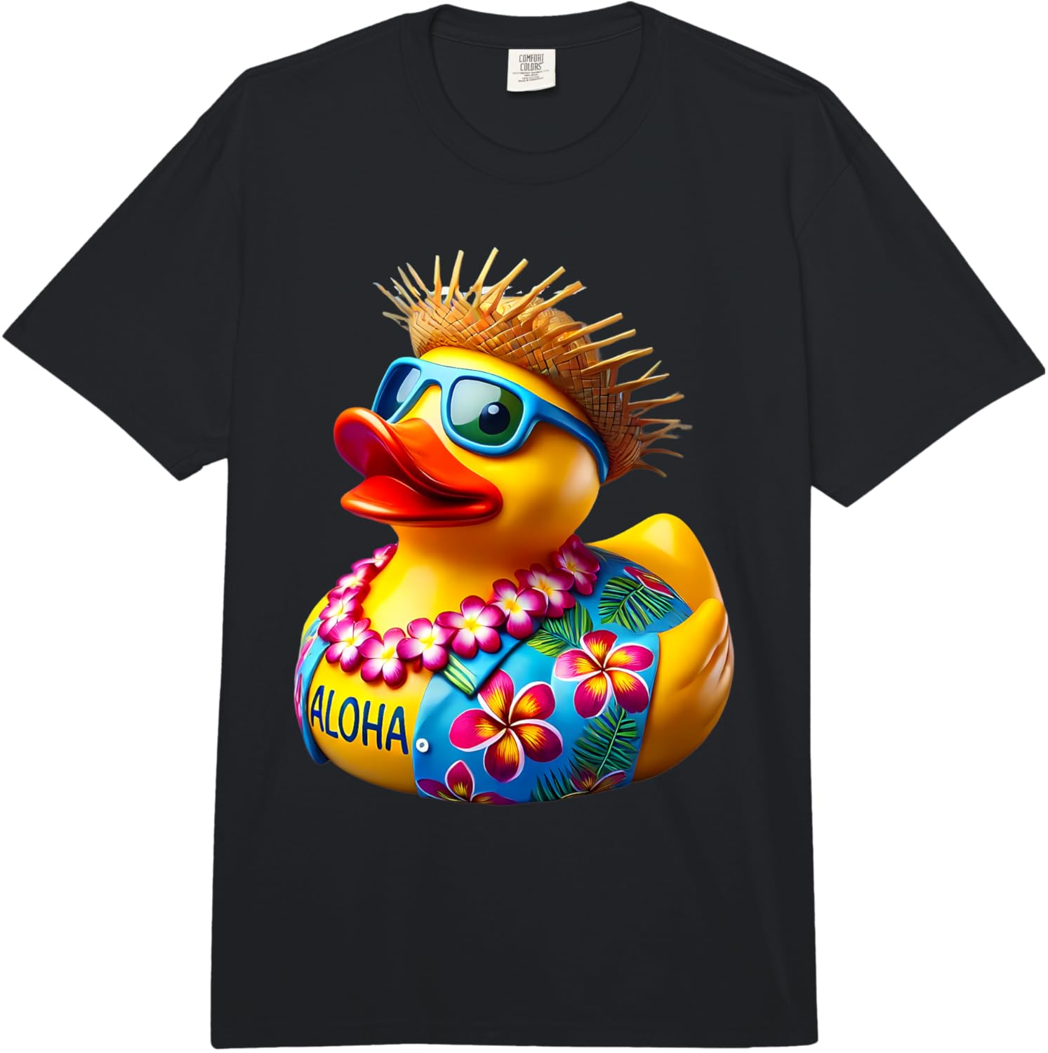 

Aloha Rubber Duck Ducky Duckie Hawaiian Hawaii Comfort Colors Adult Heavyweight T-Shirt S разноцветный