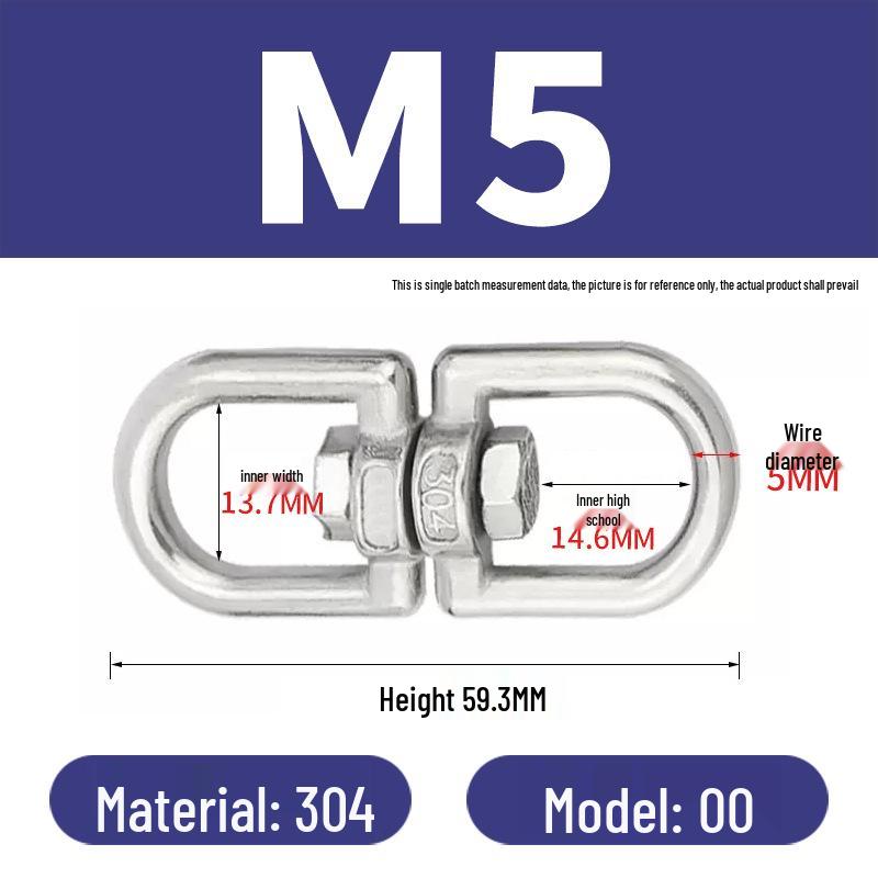 304 Edelstahl Anti-Knoten Wirbelring Achter Schnalle für Hundeleine Kette Zubehör