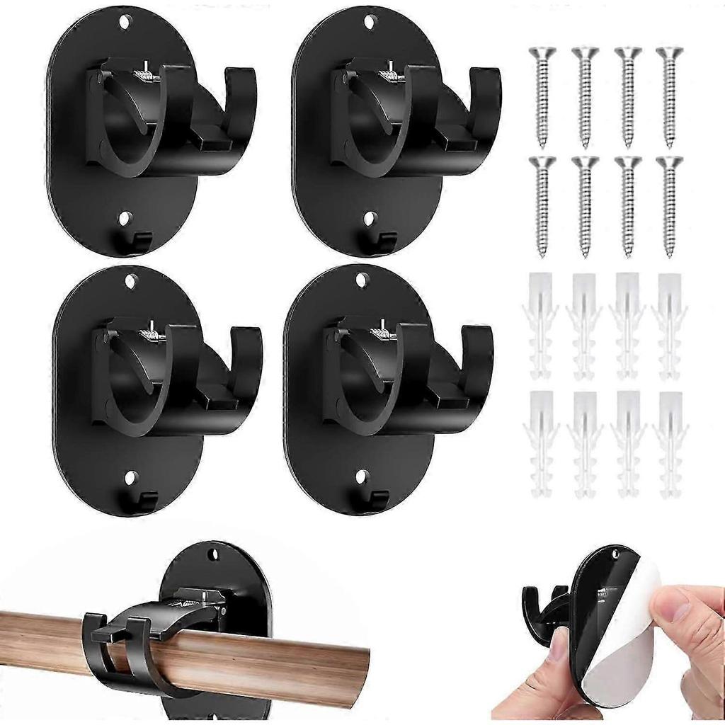 No-drill, Self-adhesive Curtain Rod Brackets for Home and Bathroom. Hooks Included.,zxl
