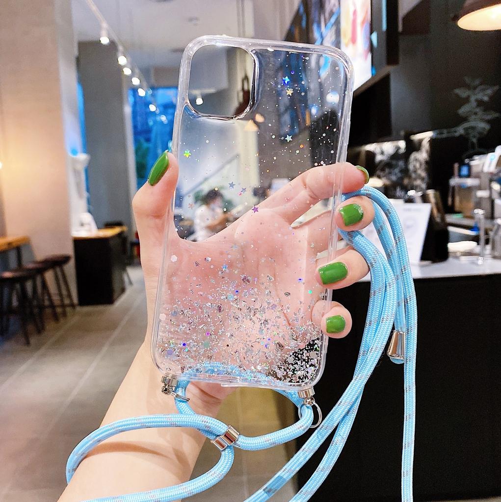 Applicable To Samsung S26U Protective Case S25U Mobile Phone Case S25 Gold Foil Epoxy A15 Diagonal Span Lanyard