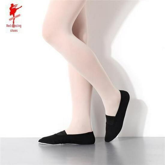 Unisex Red Canvas Dance & Gymnastics Shoes with Soft Pigskin Sole - Ideal for Ballet, Yoga, and Practice