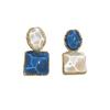 Irregular Geometric Blue And White Stud Earrings Are White, Fresh, Niche Design, Unique Earrings, Exaggerated Temperament Earrings