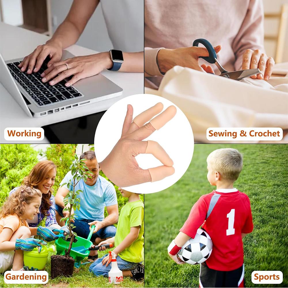 20PCS Finger Cots Silicone Fingertip Protectors for Finger Cracking, Wound