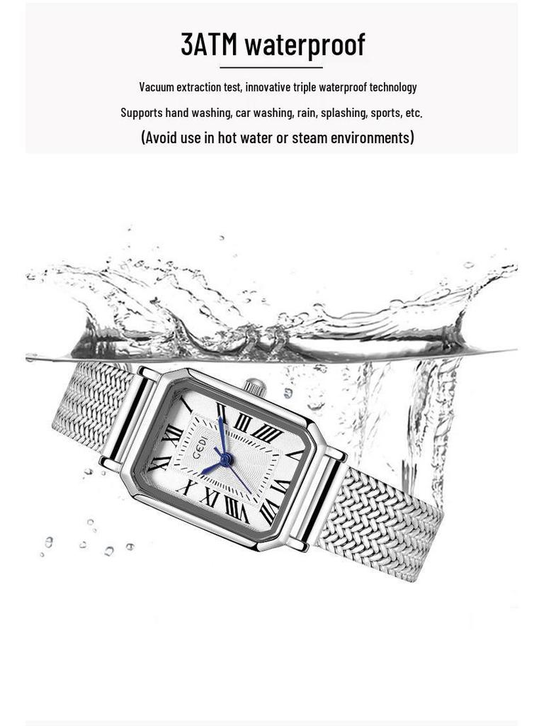 Gedi Vintage Roman Wheat Ear Women's Square Quartz Watch