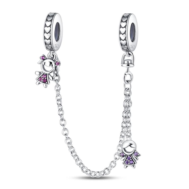 New 925 Silver Color Family Brothers and Sisters Charms Beads Fit Qikaola 925 Bracelets Fine DIY Birthday Jewelry