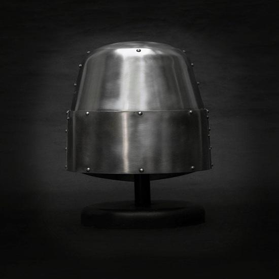 14th Century Great Helmet with Stand Medieval Crusader Knight Steel Armor Helmet for LARP, SCA, Reenactment Cosplay Gift