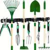 Stainless Steel Wall-Mounted Garden Tool Organizer Rack – Multi-Tool Holder with Hooks – Space-Saving Storage for Home, Kitchen, or Garage