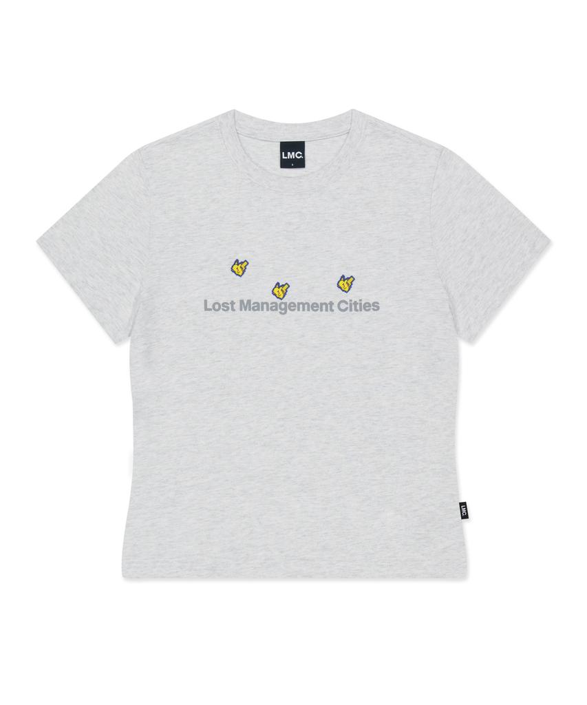 LMC Pokémon Pixel Art Wm Pikachu Fn Og Tee Light Heather Gray