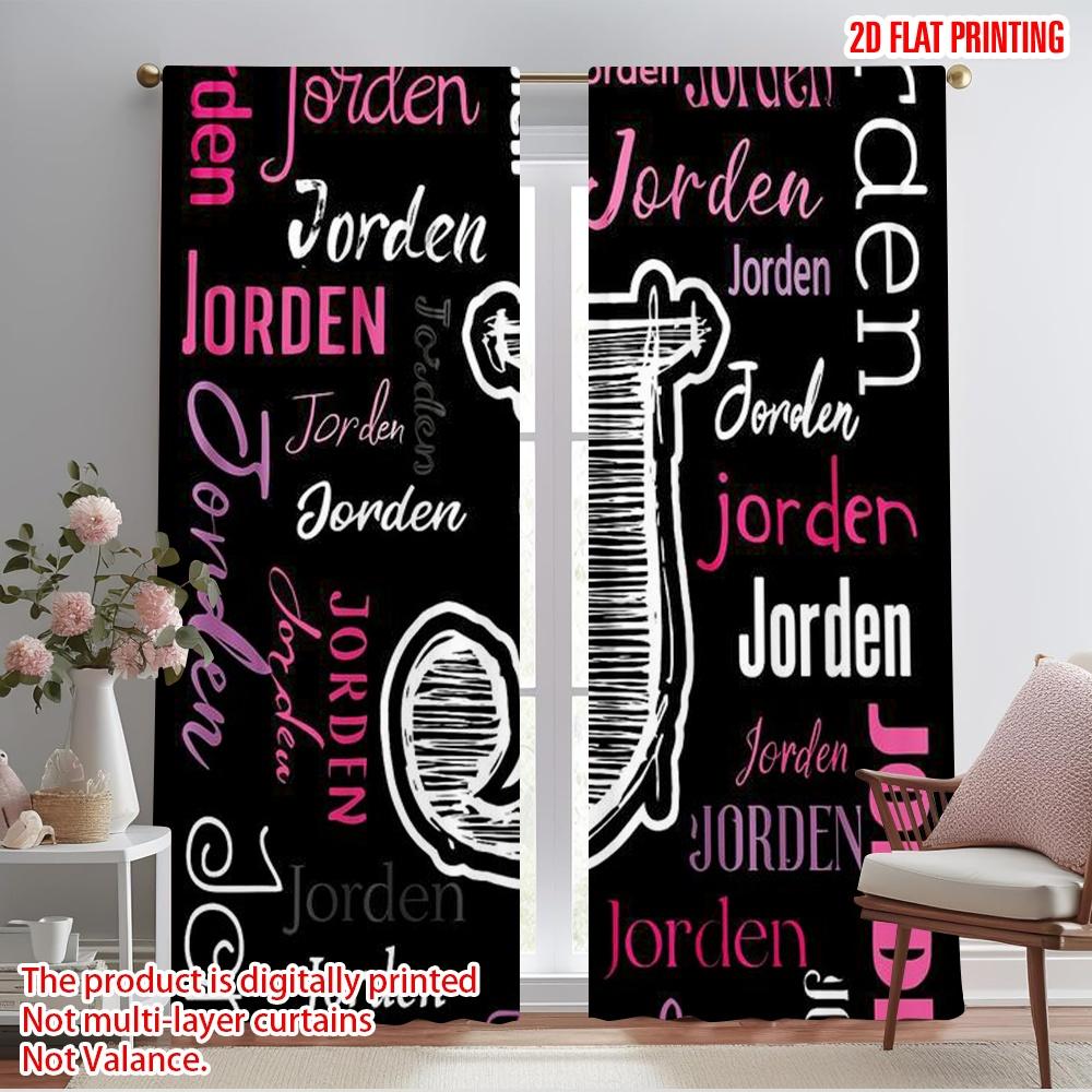

2pcs,2D plane printing Curtains&Window Treatment Jorden Collage(1) Versatile Polyester Fabric (without rod) Decorations Inside 52.50×116.00 CM 2pcs