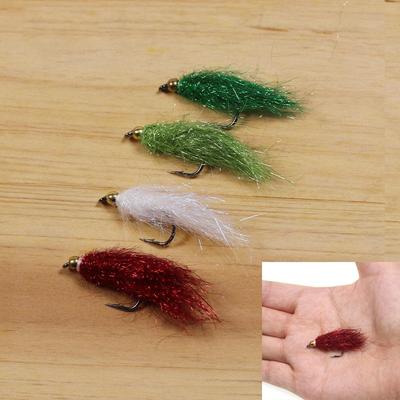 Brass Beadhead Long Ice Dub Fiber Streamer Fly Baitfish Trout Salmon Steelhead Grayling Fishing Flies Bait Lures
