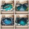 3D Flat Optical Illusion Doormat Non-slip Water-absorbing Bathroom Carpet Realistic Design Durable Bedroom Door Rug